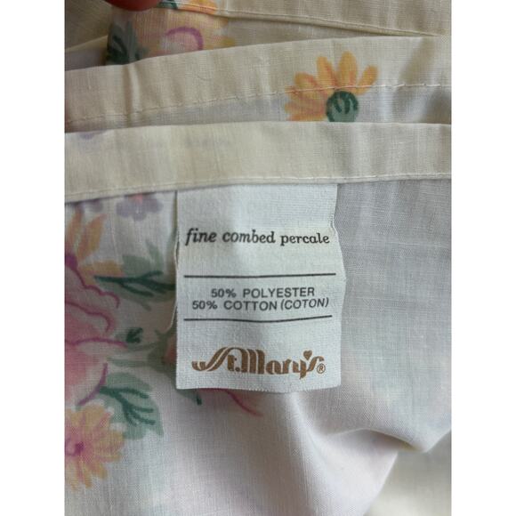 Vintage St Mary's Combed Percale Complete Bed Linen Set - King - FLORAL RUFFLE - Picture 3 of 9